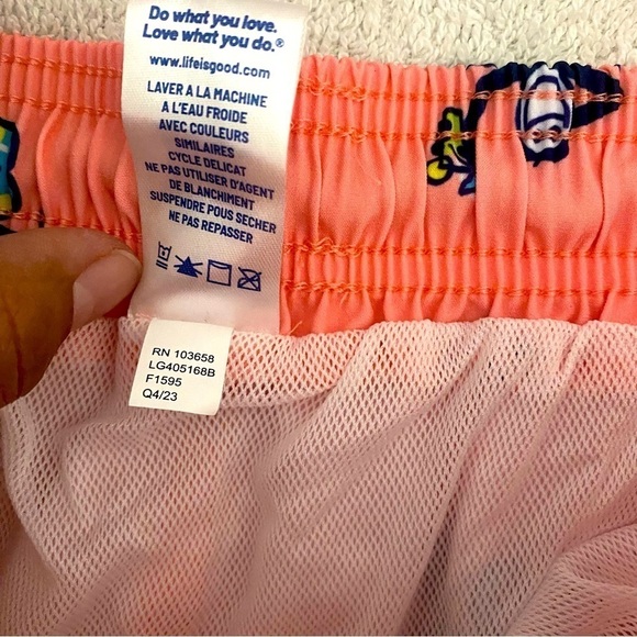 LIFE IS GOOD Mens Coral Jake Pool Party Swimming Trunks Size Small UPF 50+ NWT - Picture 3 of 7